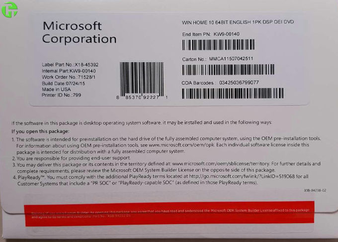 Microsoft Windows 10 de Prooem Online Activering van de Pakket Multitaal 100%