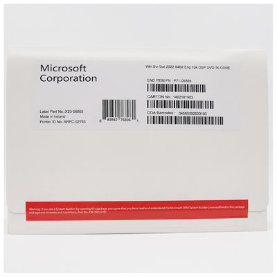 Operating System Windows Server 2022 Datacenter Key 64 Bit DVD OEM Version