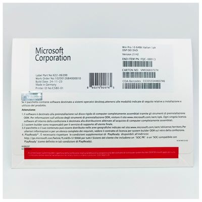 Microsoft Windows 10 OEM 64bit Italiaanse DVD-versie