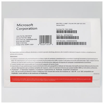 Microsoft Windows 11 Pro OEM Italiaanse professionele werkstation licentie met BitLocker en Remote Desktop