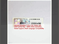 Originele Windows 11 Pro COA-sticker met OEM-licentie-sleutel - 100% online activering, wereldwijde ondersteuning, meertalige compatibiliteit
