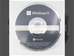 Microsoft Windows 11 Pro 64-bits Duitse DVD OEM System Builder Pack voor Nieuwe PC